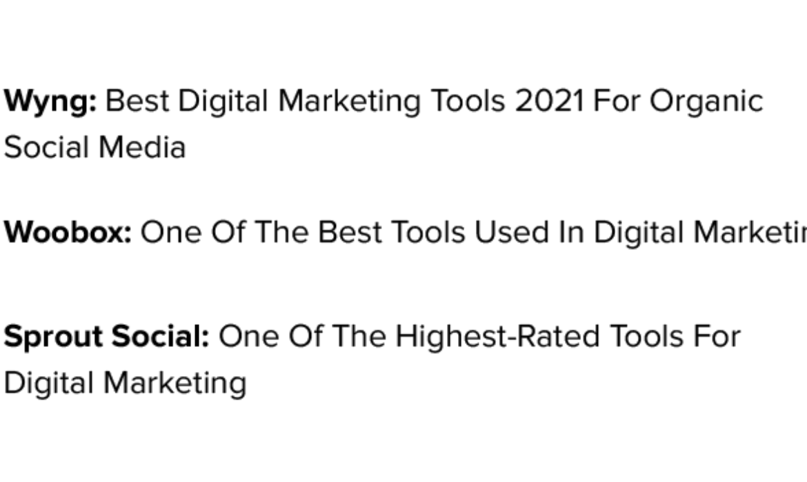 digital marketing tools 2021