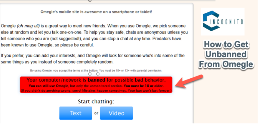 Get Unbanned from Omegle on iPhone & Android