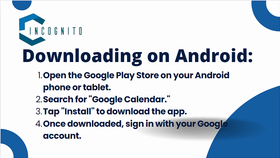 Downloading Google Calendar App on Android