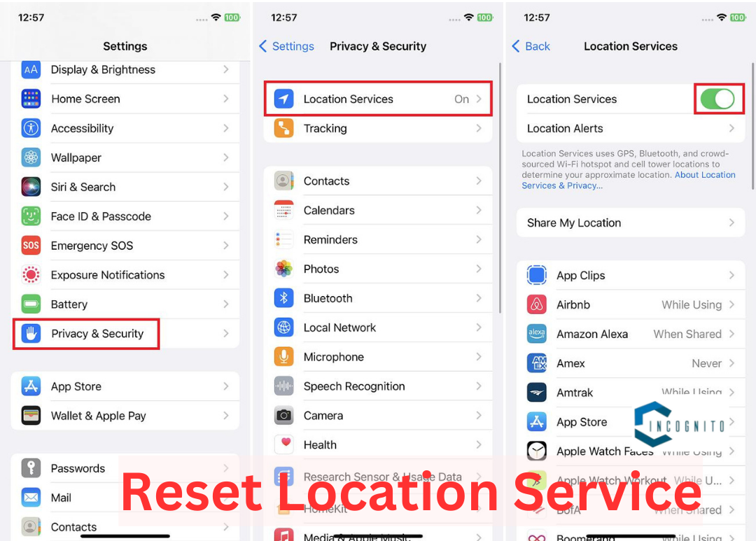 Reset Location Service