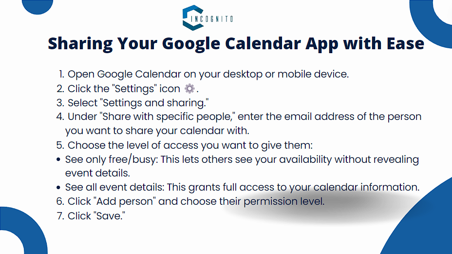 Sharing Your Google Calendar