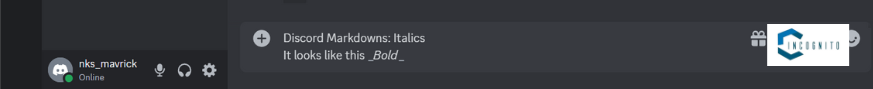 Italics text on Discord