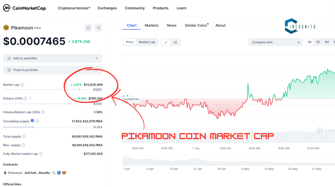 PikaMoon Coin Market Cap
