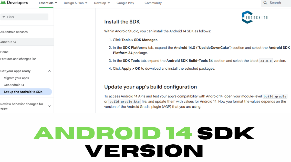 What is the Android 14 SDK Version?