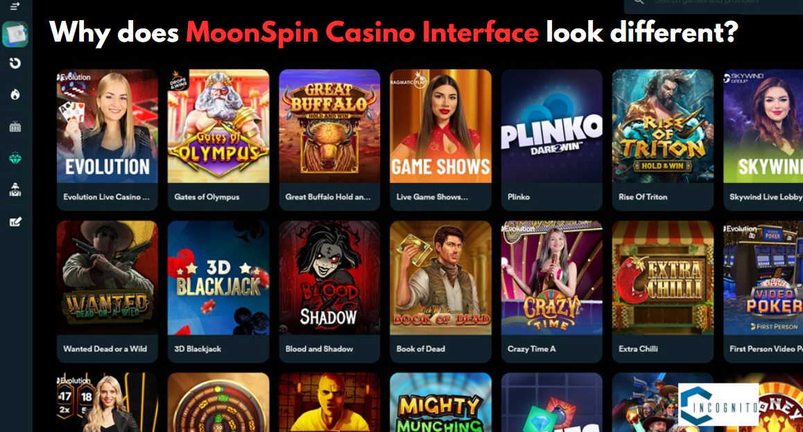 Why does MoonSpin Casino Interface look different?