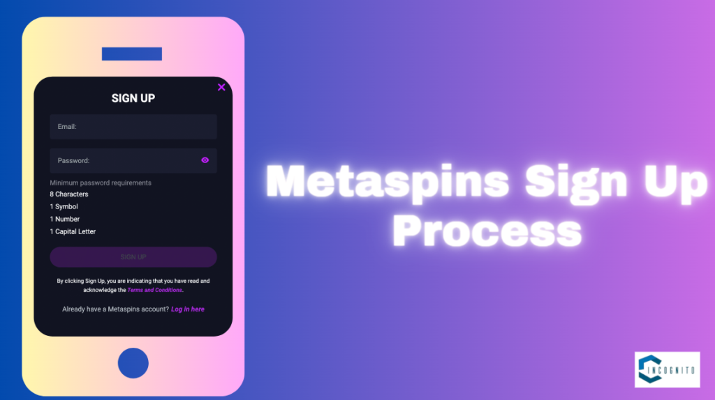 Metaspins Sign Up Process