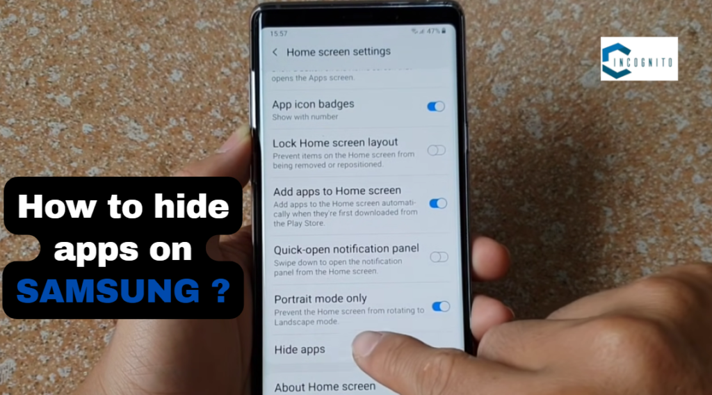 How to hide apps on Samsung Device 