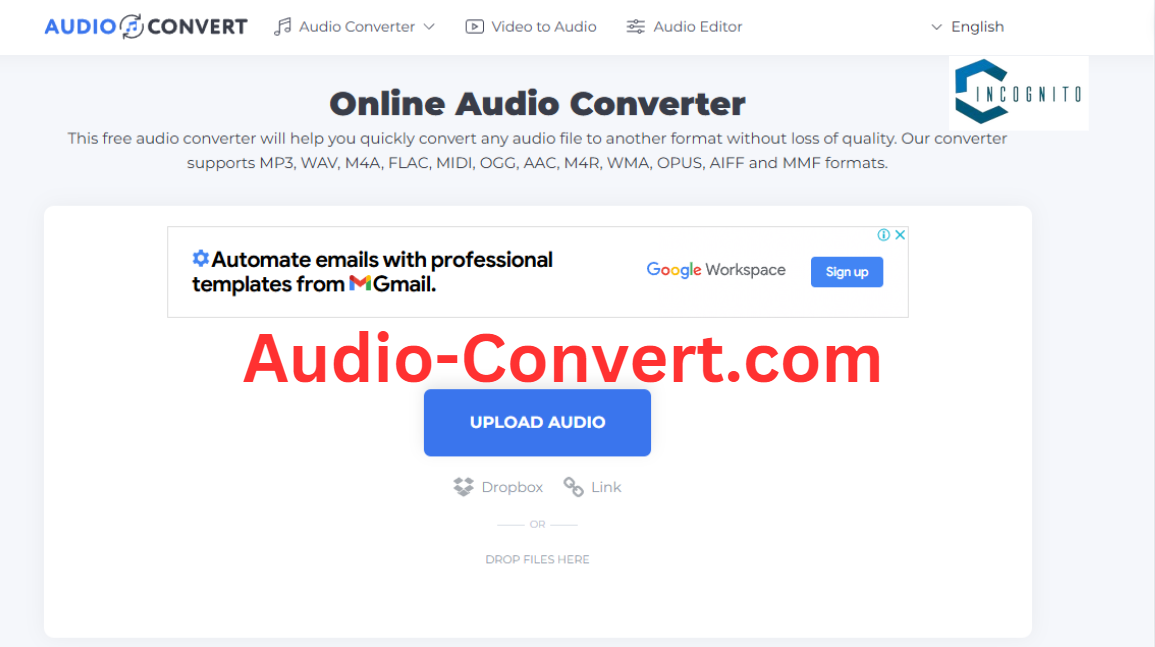 M4A to MP3: Audio-Convert.com