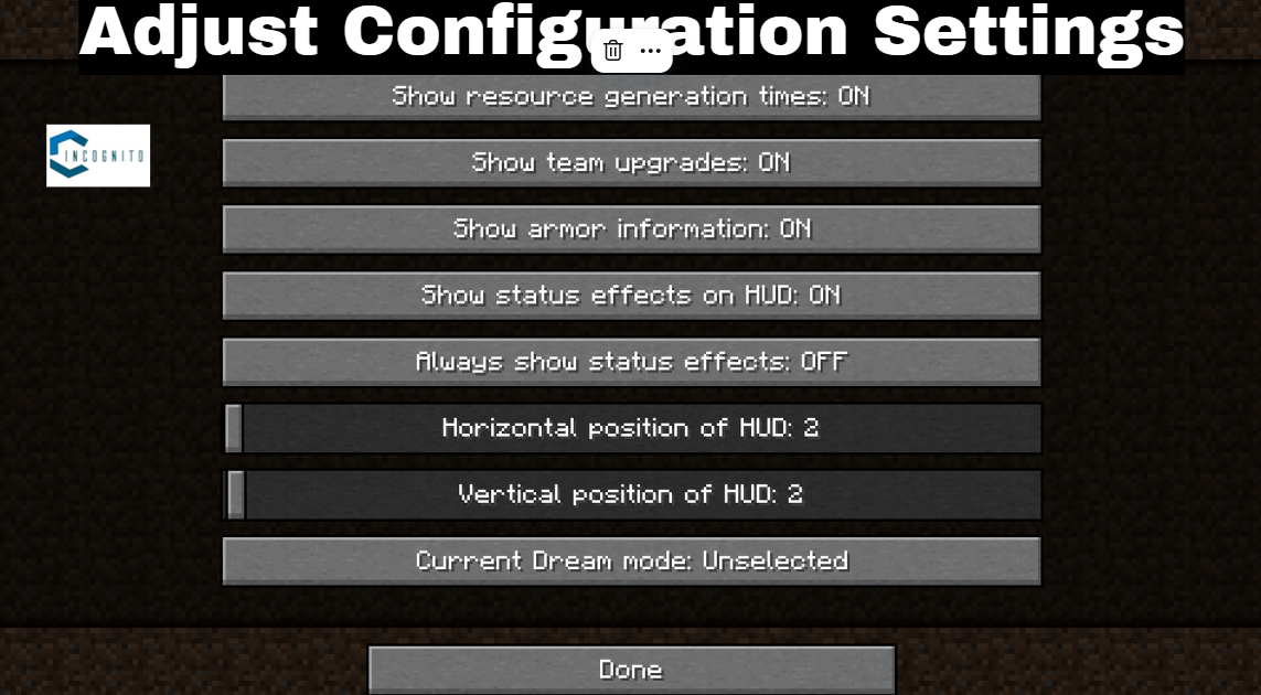 Adjust Configuration Settings