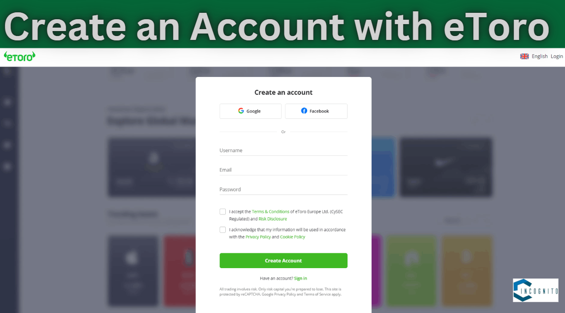 Create an Account with eToro