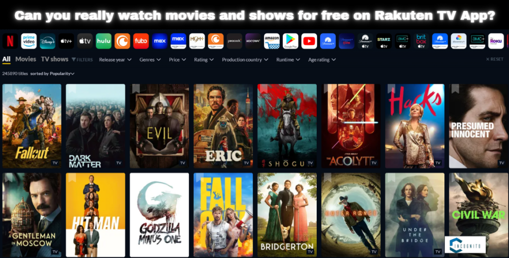 Watch movies and shows for free on Rakuten TV App?