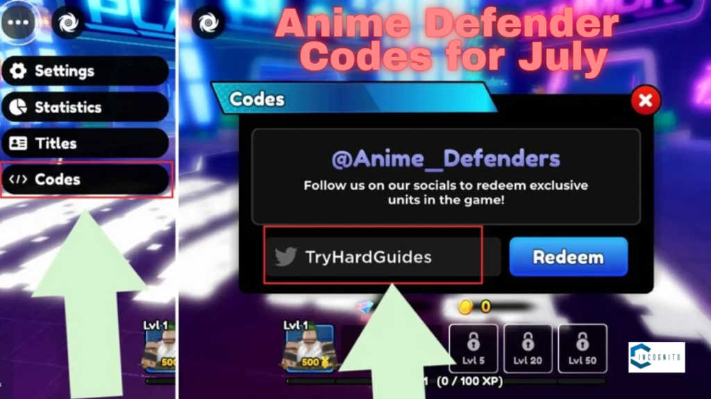 Anime Defender Codes for July