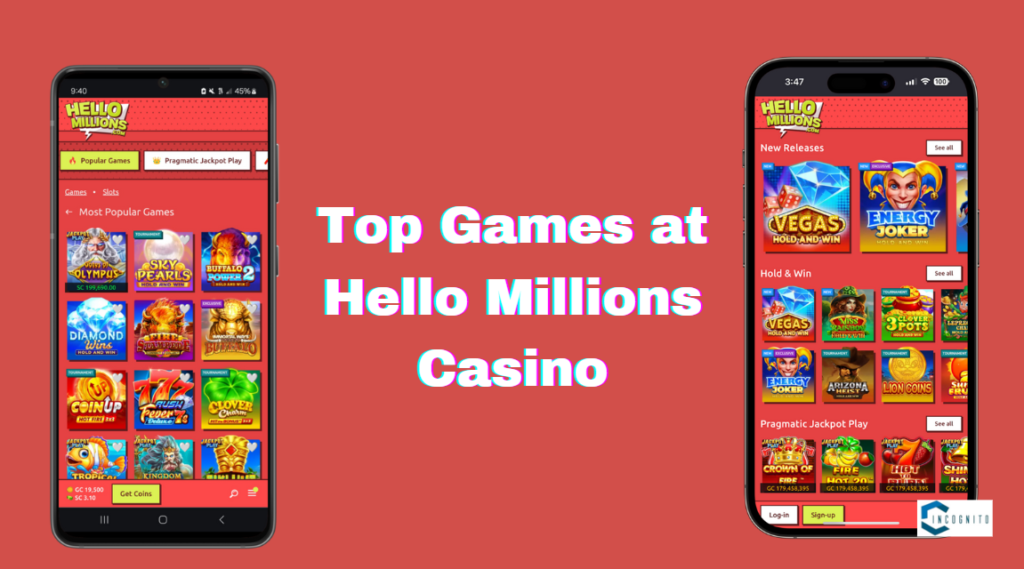 Top Games at Hello Millions Casino