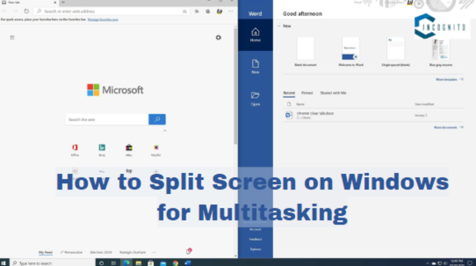 How to Split Screen on window