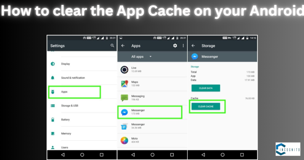 clear App Cache in your Android