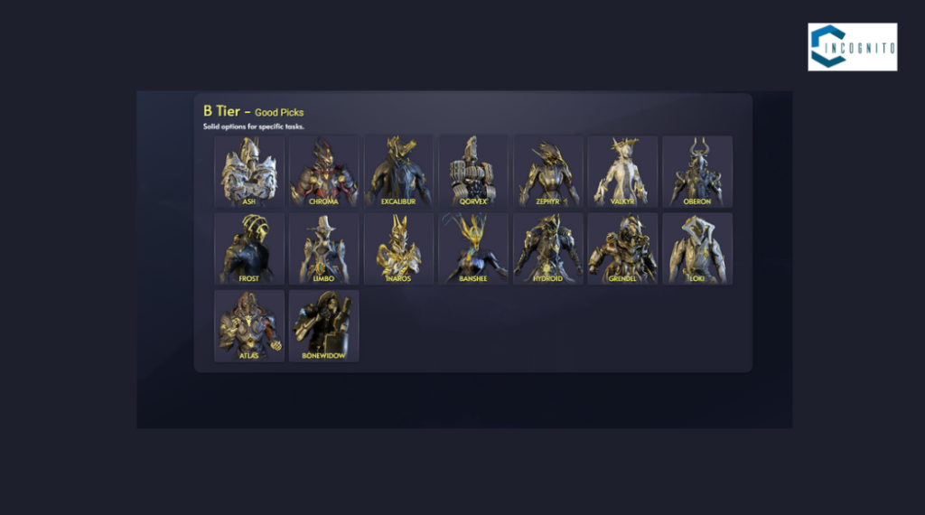 Warframe Tier list B Tier