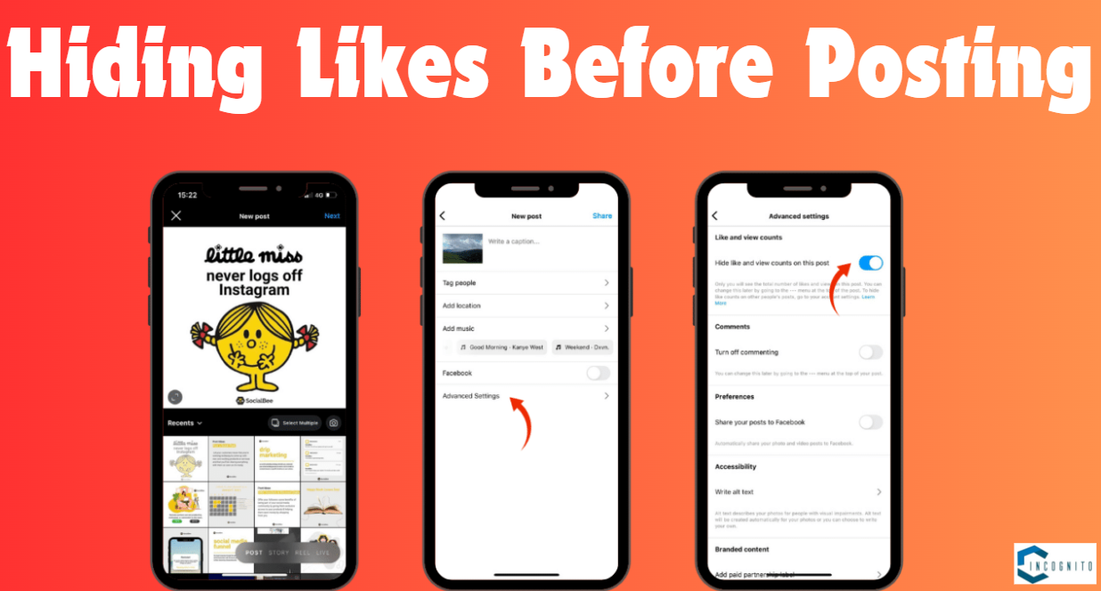 Hiding Likes Before Posting