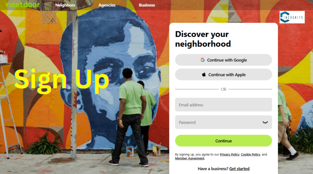 Nextdoor App: Sign Up