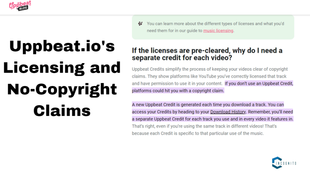 Uppbeat.io's Licensing and No-Copyright Claims