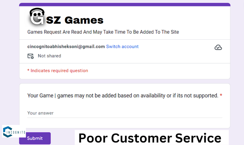 SZ Games: Poor Customer Service