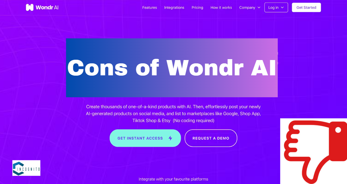 Cons of Wondr AI