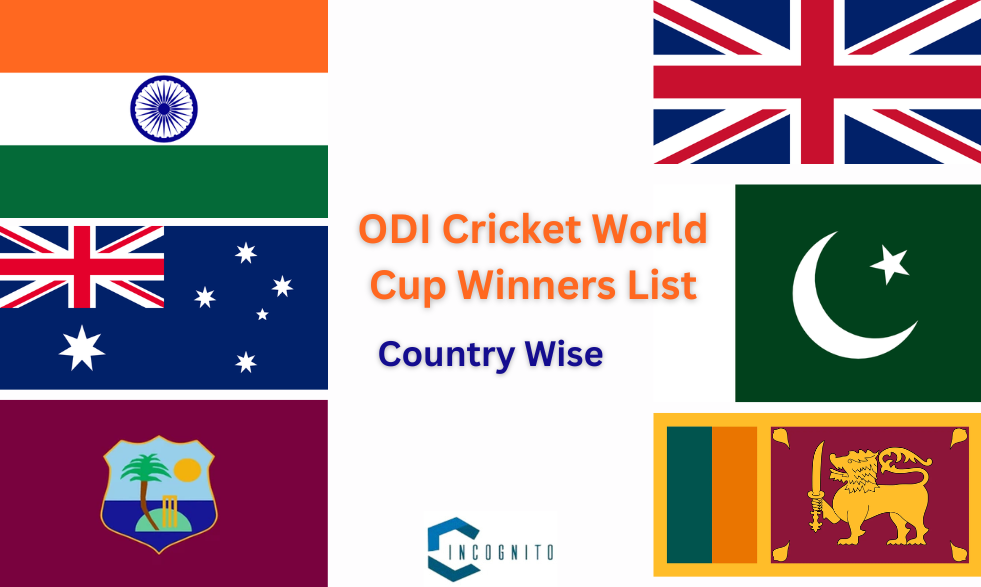 ODI Cricket World Cup Winners List: Country Wise