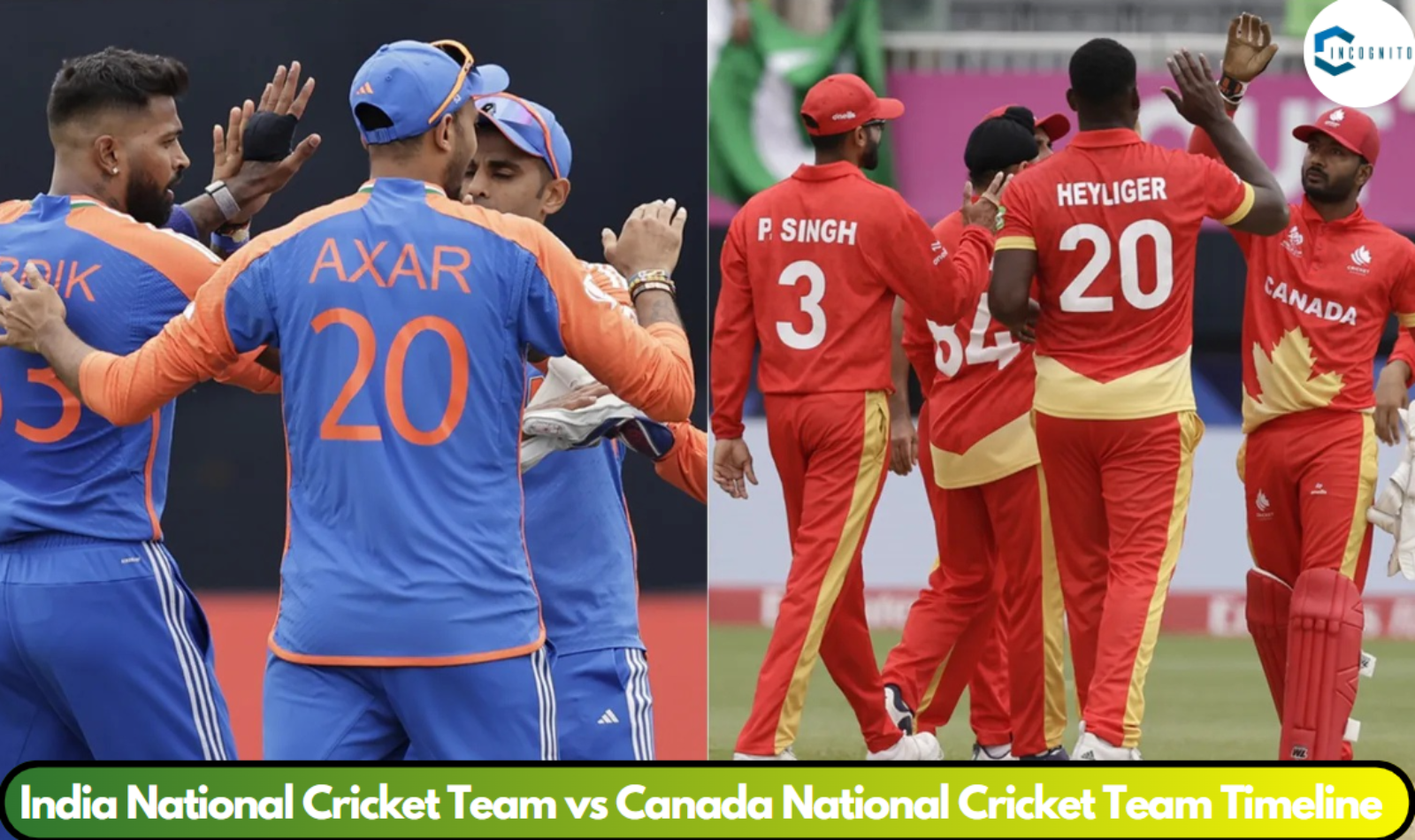 India National Cricket Team vs Canada National Cricket Team Timeline