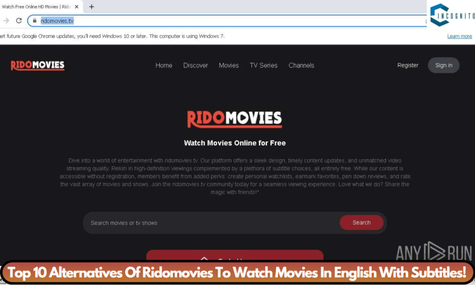 Top 10 Alternatives Of Ridomovies To Watch Movies In English With Subtitles! 