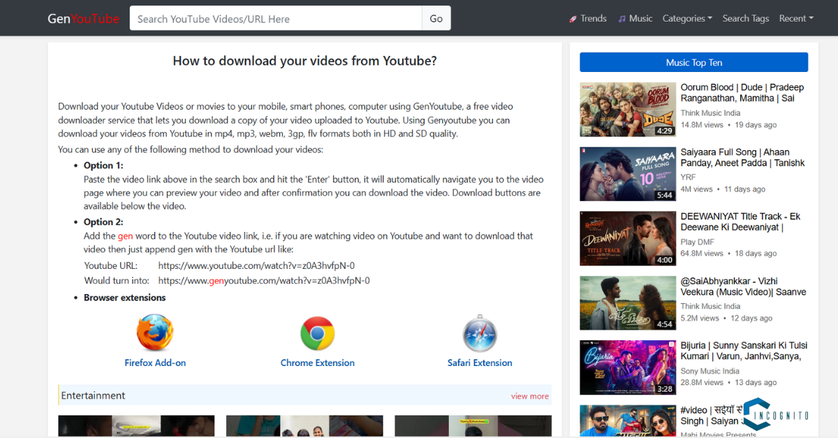 GenYouTube UI